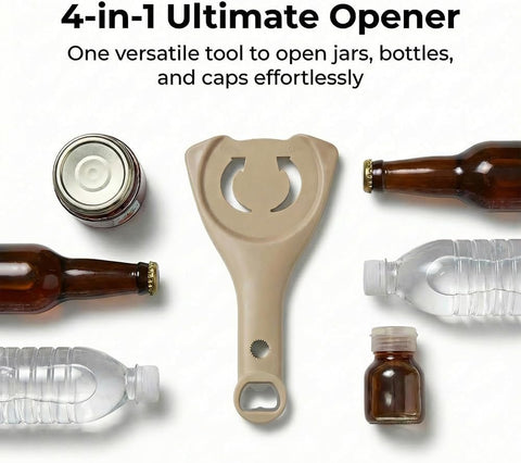2026 New 3-in-1 Jar Opener, Adjtable Stainless Steel Lid Remover, Multi-Function Opener for Jars, Bottles & Cans with Non-Slip Grip (Black)