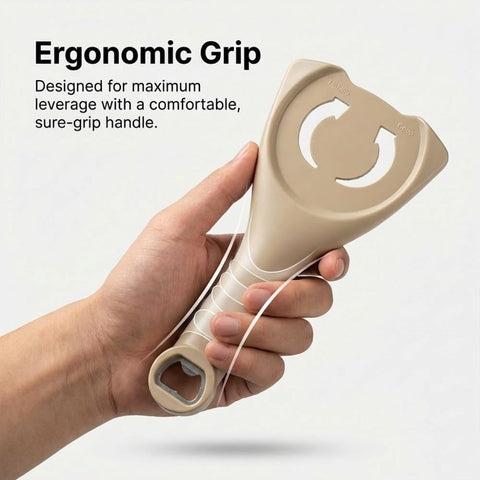 2026 New 3-in-1 Jar Opener, Adjtable Stainless Steel Lid Remover, Multi-Function Opener for Jars, Bottles & Cans with Non-Slip Grip (Black)