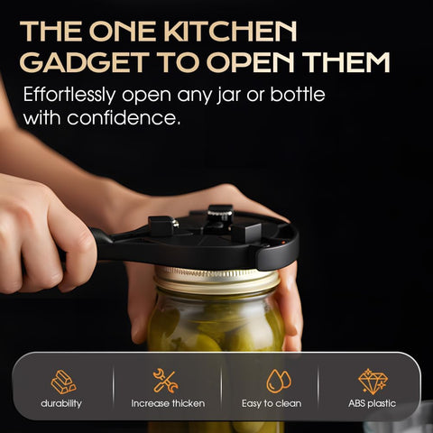 Adjtable Stainless Steel Jar Opener, Multifunctional Lid Gripper & Bottle Cap Opener for Weak Hands, Stainless Steel Can Opener Easy-Open Tool for Jars, Cans, Bottles Kitchen Gadget (1PC)