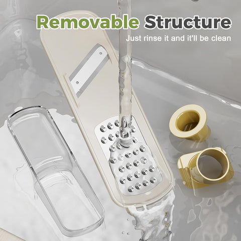Garlic Press Rocker - Stainless Steel Garlic Crher, 2026 New Garlic Mincer and Chopper, Portable Garlic Grinder Cutter with Container, for Kitchen Smashing Garlic Vegetable (Green)