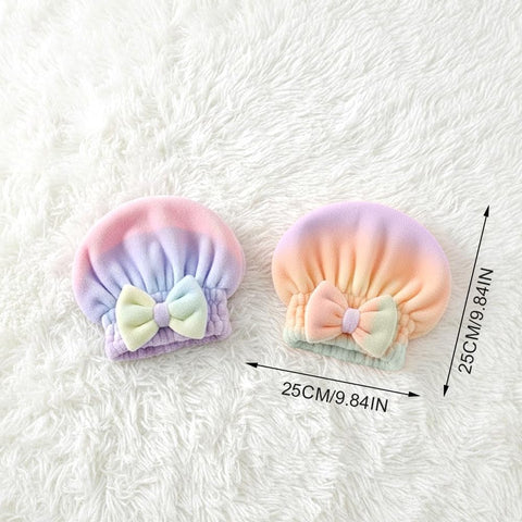 2Pcs Super Absorbent Hair Towel Wrap for Wet Hair, Microfiber Hair Drying Caps, Soft and Fast Drying Hair Towel for Home (Kit)