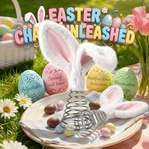 Easter Tree Topper Bunny Ears, Plh Metal Rabbit Ornament, Cute Bendable Spring Holiday Tree Decoration for Easter Home Party Supplies (2PCS)