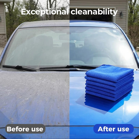 Microfiber Towels for Cars, Microfiber Cleaning Cloth, All-Purpose Microfiber Towels, Cleaning Rags for Cars, Hoe, Free from Streaks/Lint/Scratch, Blue, 12" x 12" (15-Pack)