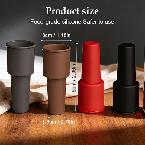 8 PCS Silicone Wine Stopper for Wine Bottles, Double-Layer Leakproof Seal, Reusable Sparkling Wine Bottle Stopper for Wine, Beer, Soda (Style D)