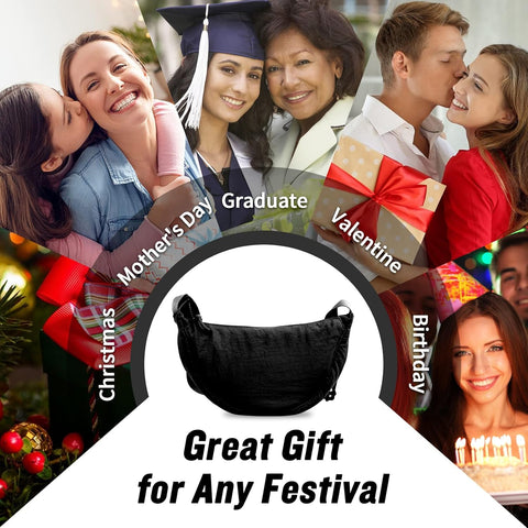 Nylon Crescent Crossbody Bag for Women Purses Trendy Men,Small Travel Sling Bag Hobo