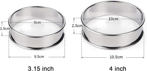 English Muffin Rings, Stainless Steel Crumpet Rings, 6 Pcs Nonstick Metal Round Ring Molds with Silicone Oil Brh (4 inch 12 pcs)
