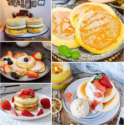 English Muffin Rings, Stainless Steel Crumpet Rings, 6 Pcs Nonstick Metal Round Ring Molds with Silicone Oil Brh (4 inch 12 pcs)
