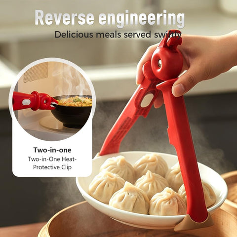 3 Pcs Hot Plate Grippers, Upgraded Bowl Gripper for Kitchen, Multi-Purpose Non-Slip Gripper Tongs for Microwave, Oven, Air Fryer, Steamer, Pots & Bowls (Red)