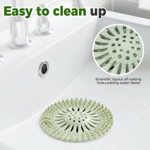 Hair Catcher Shower Drain, Silicone Sink Drain Strainer, Durable Easy Clean Drain Covers for Sink, Kitchen, Bathtub and Bathroom Drains (Set, 4 pcs)