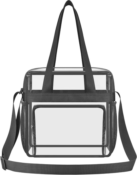 Clear Bag for Stadium Events, 12x6x12 Transparent Stadium Messenger Bag for Concerts, Work, Sports Games, Gym