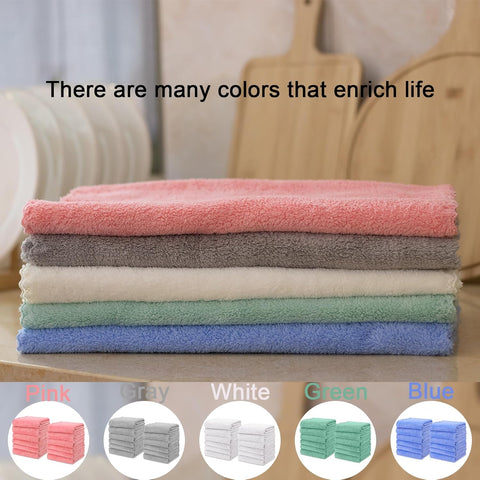 Kitchen Cloth Dish Towels, 13x28 Inches Premium Dishcloths, Super Absorbent Coral Velvet Microfiber Cleaning Cloths, Fast Drying Rags for Washing Dishes (13x28-6 Pack, Grey)
