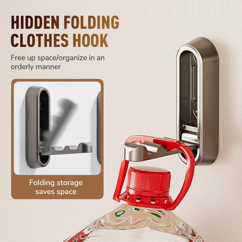 Folding Coat Hooks,Retractable Wall Closet Hooks,Heavy Duty Hook Bathroom Towel Hooks Robe Hooks Wall Mounted for Hanging Coat Towels Clothes (Brown)