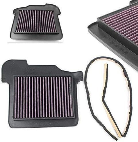 Motorcycle Air Cleaner Filter Element Assembly Replacement Compatible Fits for Yamaha FJ09 2015-2017 FZ09 2014-2017 Black Red