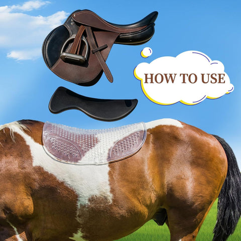 Non Slip Gel Saddle Pad for Horse TPE Half Pad for Back Breathable Provide Ample Cushioning for Injury Prevention and Pressure Relief for Western Horse Under Saddle Dressage Jumping Training