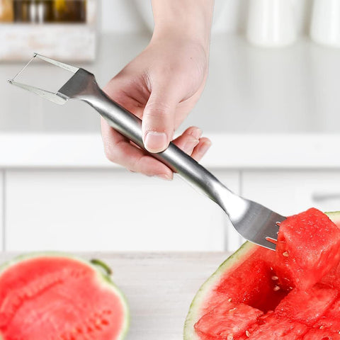 2-in-1 Watermelon Fork Slicer, Stainless Steel Fruit Cutter Watermelon Cutter Slicer Tool (2)