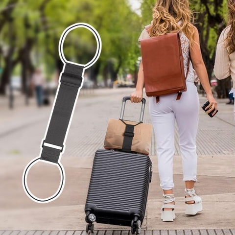 Multi Use Strong Adjustable Luggage Connector Straps, 2026 New Flexible and Adjustable Elastic Fastening Belt for Luggage Strap, Add a Bag Easy to Travel Suitcase (Black 2Pcs)