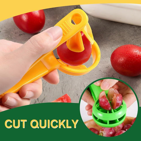 Cherry Tomato Strawberry Slicer, 2024 New Grape Cutter Grape Slicer for Toddlers, Grape Cutter Quarter Fruit Slicer tool for Vegetable Fruit Salad Cake Decoration (Red)