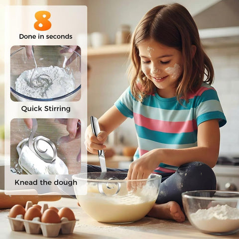 Seamless Dough Whisk, 2026 New 430 Stainless Steel Dutch Bread Dough Whisk Tool for Sourdough Bread Baking, Whisking, Pizza, Pastry, Cake Batter, Biscuits (1)