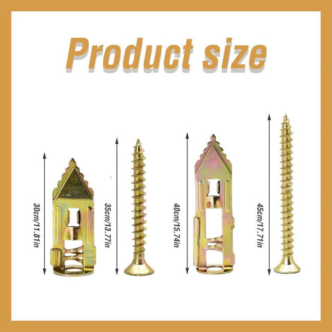 Self-Drilling Anchors Screws, 2024 New Zinc Plated Steel Self-Drilling Anchors Drilling Drywall Anchors with Screws, Wall Anchors Easy Application for TV Bike Cabinet (50, 12 mm x 30 mm)
