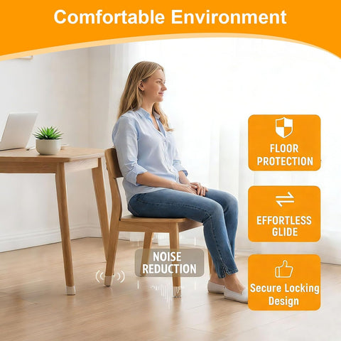 Ansible 36 Pack Chair Leg Floor Protectors for Hardwood Floors, Silicone Felt Covers Pads Caps, Protect Wood Furniture Feet Floors Noise Reduce and Scratch (Universal Large & Clear)
