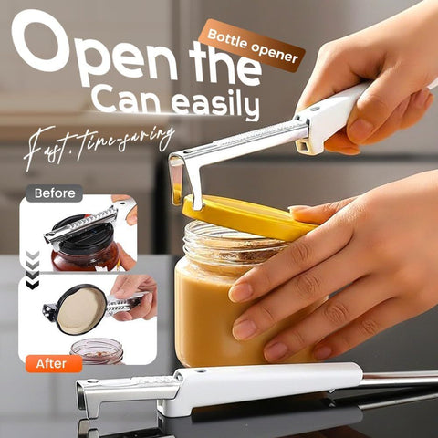 Adjustable Jar Opener for Weak Hands & Seniors - Stainless Steel Can Opener with Comfort Grip, Multifunctional Bottle & Lid Opener for Kitchen, Arthritis Friendly (red)