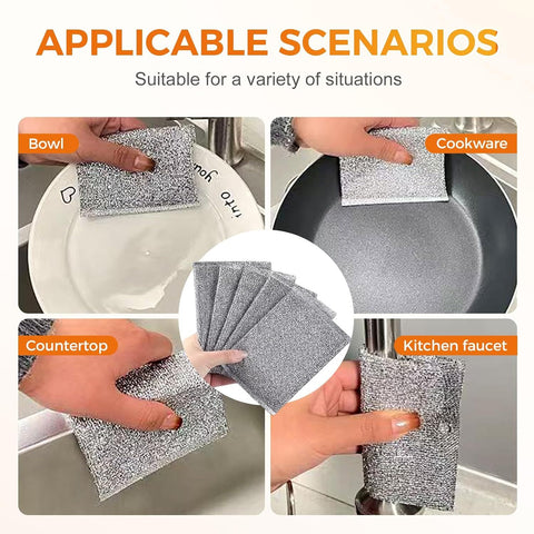 Multipurpose Wire Dishwashing Rag, Non-Scratch Wire Dishcloth for Wet & Dry Use - Reusable Metal Scrubbing Pad for Dishes & Sinks, All-Purpose Kitchen Sponge Cloth (2025 New) (3)