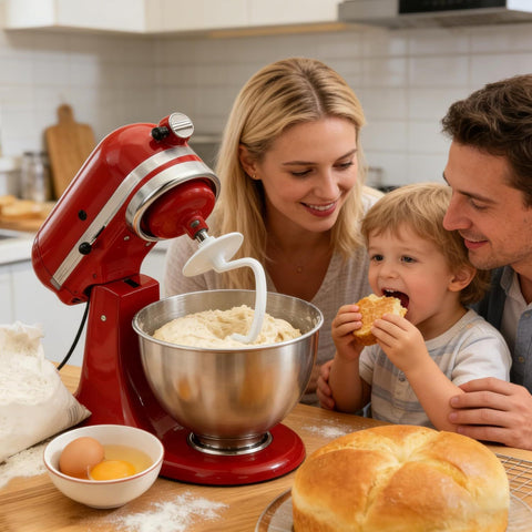 K45DH Dough Hook for KitchenAid 4.5–5 Quart Tilt-Head Stand Mixers, Coated C-Shaped Bread Hook Attachment, Replacement for K45 K45SS KSM90 KSM150, Kneads Pizza & Yeast Dough