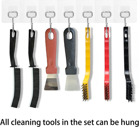 7 Pcs Multi-Purpose Crevice Cleaning Brush Tool for Stubborn Kitchen Grease Stains, Bathroom Crevices, Window Gutters, Tiles and Faucets