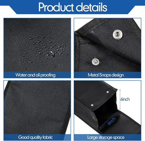 Grill Utensil Storage Bag BBQ Tool Bags Barbecue Hardware Holder Pouch Oxford Cloth Accessory Foldable for Camping Hiking(1 Pcs,Black)
