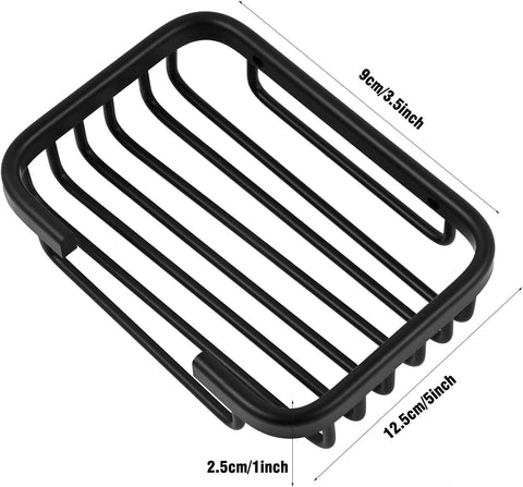 Soap Dish,Premium Dish for Shower, Space Aluminum Wall Mounted Bar Holder Bathroom Shower Kitchen Wall, Drilling Installation or Directly Paste Black 5׳.5ױinch