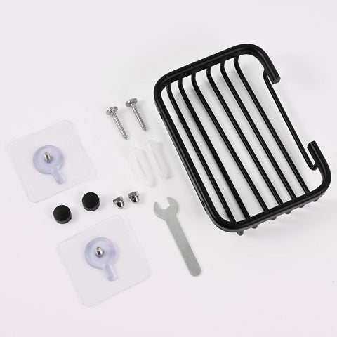 Soap Dish,Premium Dish for Shower, Space Aluminum Wall Mounted Bar Holder Bathroom Shower Kitchen Wall, Drilling Installation or Directly Paste Black 5׳.5ױinch