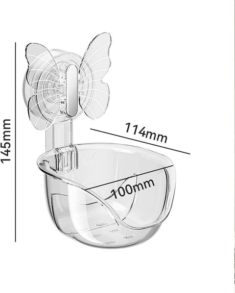 Suction Cup Organizer Storage Rack,Waterproof Shower for Dresser,Shower Set,Waterproof Basket Bathroom,Butterfly Clear