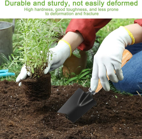 Garden tool set, 3-piece high-performance garden set with garden trowel, Frankfurter shovel and hand rake, mini-plant, garden tool, wooden handle for planting flowers and grass