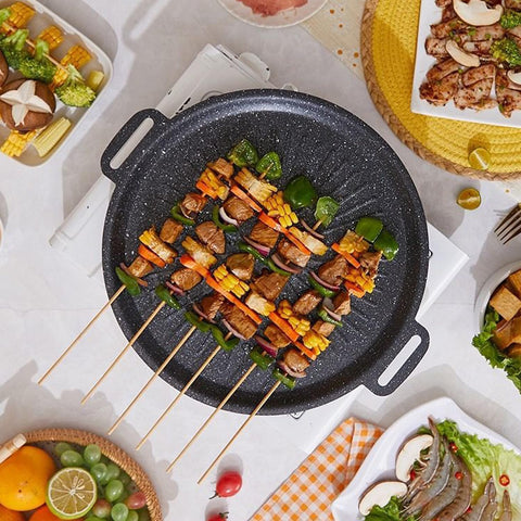 Grill Pan, 12.6" Maifan Non-Stick BBQ Indoor & Outdoor Grill Pan for Searing, Grilling, and Cooking Meats & Vegetables, Even Heating (12.6 Inch)