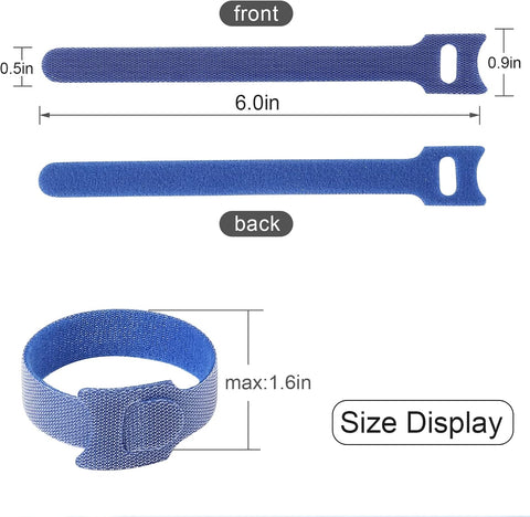 120PCS Reusable Fastening Cable Ties, Adjustable 6-Inch Cord Organizer Ties for Organizing Home Office Tablet Laptop PC Electronics Wire Data Centers 5 Colors