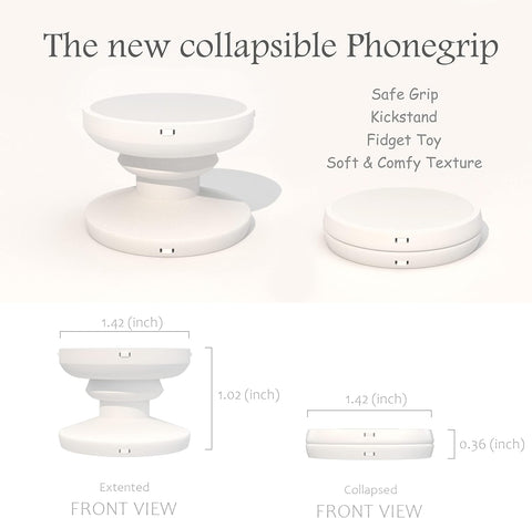 Heart-Shaped Phone Grip and Stand, Black
