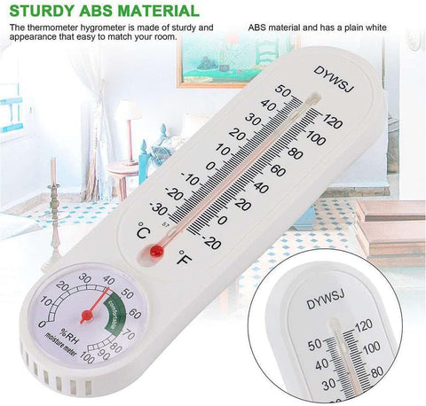 Indoor Outdoor Thermometer Wall Thermometer,Thermometer Hygrometer Humidity Monitor Temperature Humidity Gauge Meter with Celsius/Fahrenheit (℃/℉) for Patio Garden(White)