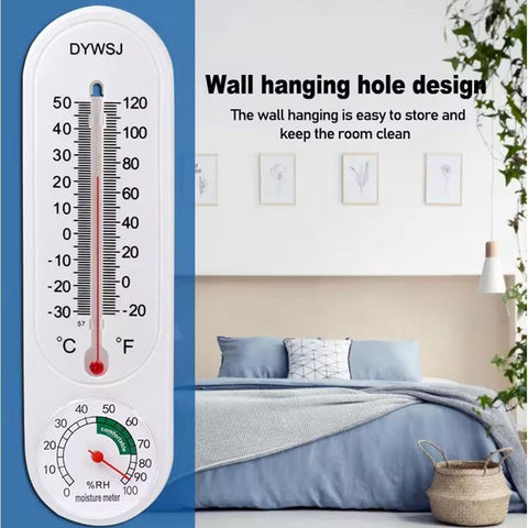 Indoor Outdoor Thermometer Wall Thermometer,Thermometer Hygrometer Humidity Monitor Temperature Humidity Gauge Meter with Celsius/Fahrenheit (℃/℉) for Patio Garden(White)