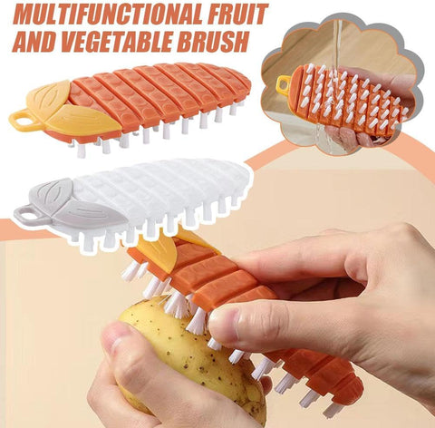 Vegetable Brush,Potato Brush Cleaning Brush,Multiple Fruit Vegetable Cleaning Brush,Vegetable Brush Scrubber for All Kinds Fruits Vegetables (Orange)