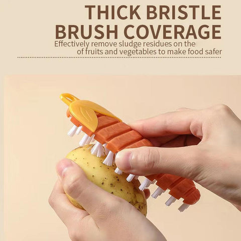Vegetable Brush,Potato Brush Cleaning Brush,Multiple Fruit Vegetable Cleaning Brush,Vegetable Brush Scrubber for All Kinds Fruits Vegetables (Orange)