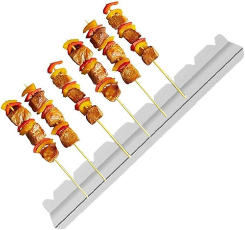 Stainless Steel Kebab Rack for BBQ Skewers, Shish Kabob Grilling Holder, 1 Pair