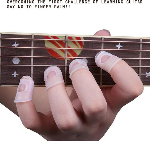 Silicone Guitar Finger Guards 20pcs Fingertip Protectors Covers Caps for Stringed Instruments Like Guitar Ukulele Bass, Sewing and Embroidery