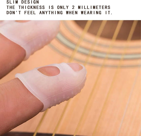 Silicone Guitar Finger Guards 20pcs Fingertip Protectors Covers Caps for Stringed Instruments Like Guitar Ukulele Bass, Sewing and Embroidery