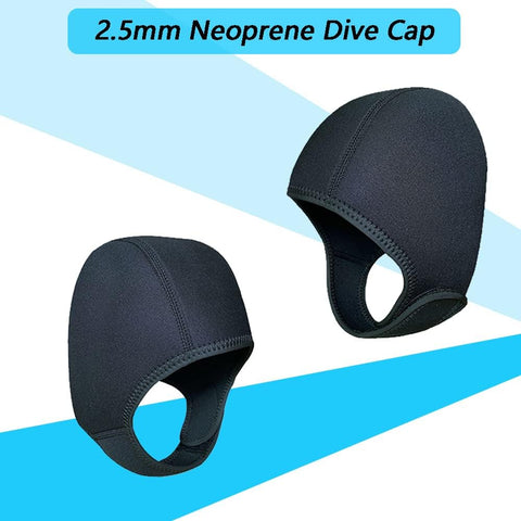 2.5mm Neoprene Dive Cap Surf Cap,Diving Hat,Thermal Wetsuit Hood Cap with Chin Strap,Windproof Cap for Surfing Kayak Rafting Canoe Snorkeling Water Sports