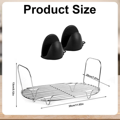 Steam and Roast Rack Compatible with Ninja Foodi Possible Cooker Pro 8.5 Qt MC1000 MC1001 MC1010 Series, Stainless Steel Possible Steamer Cooker Accessories for Slow Cooker Crock Pot