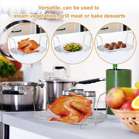 Steam and Roast Rack Compatible with Ninja Foodi Possible Cooker Pro 8.5 Qt MC1000 MC1001 MC1010 Series, Stainless Steel Possible Steamer Cooker Accessories for Slow Cooker Crock Pot