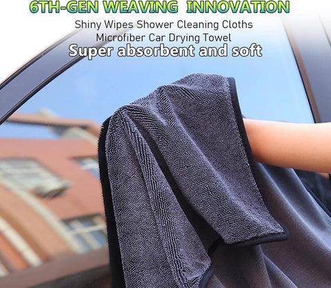 Shiny Wipes Cleaning Cloths,3pcs Shiny Bath Drying Towels,Shower Doors Drying Towels,16 * 16in Streak Free Glass Window Car Mirror Super Absorben Microfiber Cleaning Cloths (40 * 60CM, PCS, 3)