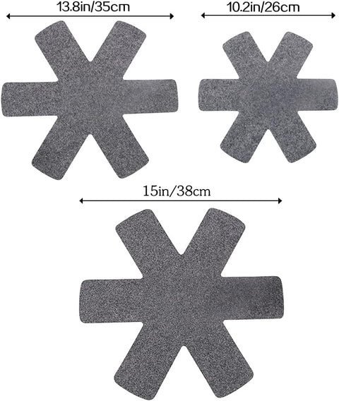 Pot and Pan Protectors, Set of 12 and 3 Different Size, Cookware Dividers Pads/Stacking Pan Protectors/Pot Separators Pads for Protecting and Separating Pots Pans