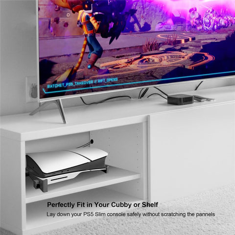 Horizontal Stand for New PS5 Slim Console, Base Holder Accessories for PS5-Slim Disc & Digital Edition Bracket (Black)