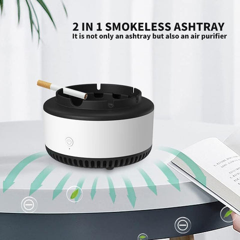 Smokeless Ashtrays for Cigarettes Indoor, Air Purifier,Best Gifts for Smokers, Suitable for Home Car Office Outdoor- Gray